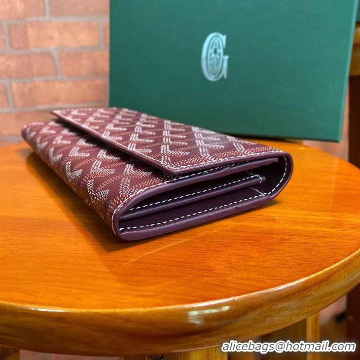 Top Quality Goyard Original Long Purse 020174 Bungundy