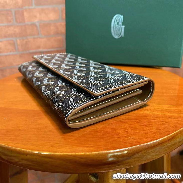 Top Cheapness Goyard Original Long Purse 020174 Black And Tan