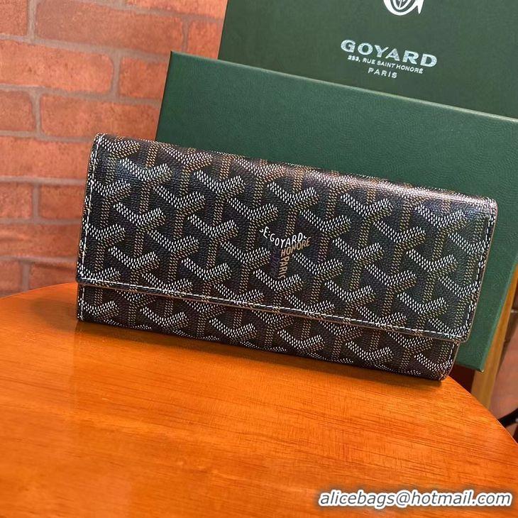 Top Cheapness Goyard Original Long Purse 020174 Black And Tan