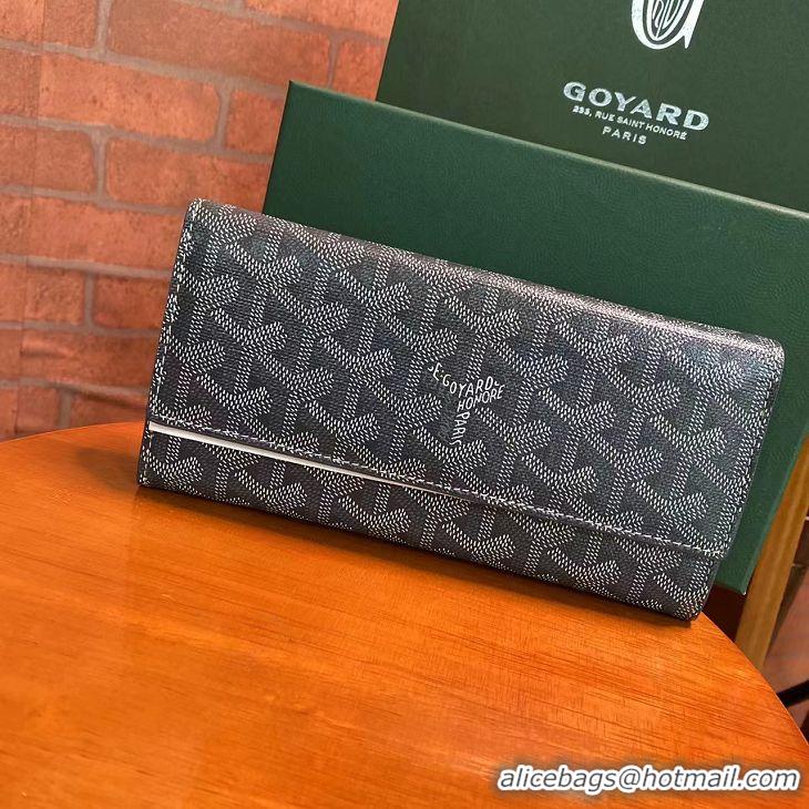 OFF Goyard Original Long Purse 020174 Dark Grey