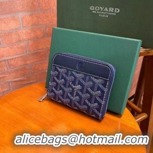 Buy Discount Goyard Original Zippy Coin Purse 020084 Navy Blue