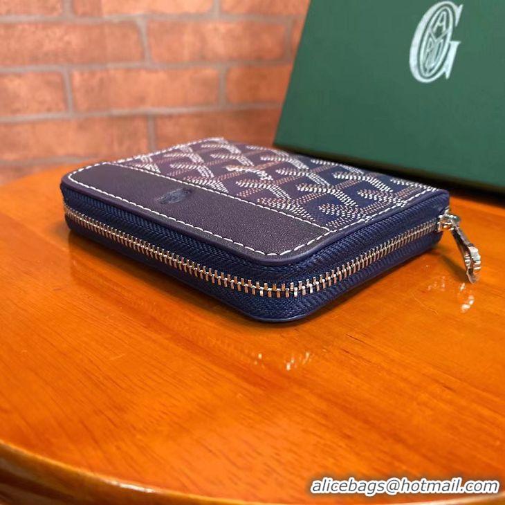 Buy Discount Goyard Original Zippy Coin Purse 020084 Navy Blue