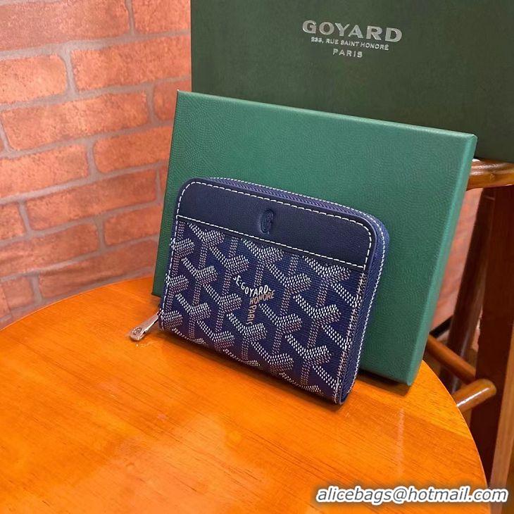 Buy Discount Goyard Original Zippy Coin Purse 020084 Navy Blue