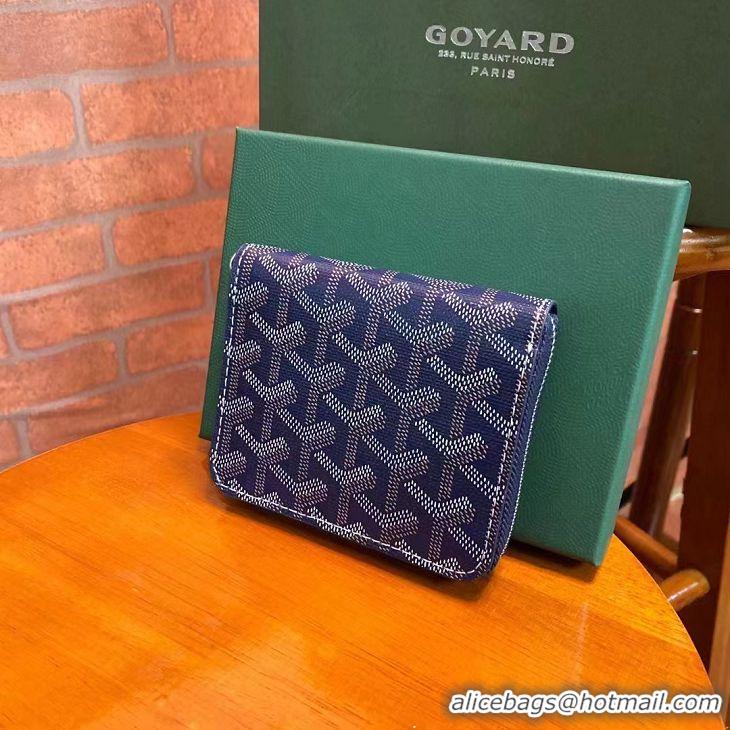 Buy Discount Goyard Original Zippy Coin Purse 020084 Navy Blue