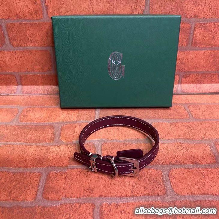 Hot Sell Goyard Original Dog Collar 02003 Bungundy