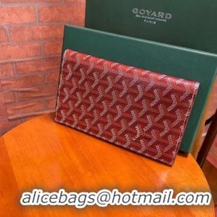 Famous Brand Goyard Original Passport Wallet 020108 Red