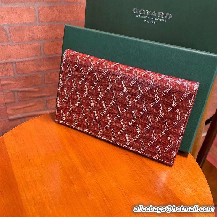 Famous Brand Goyard Original Passport Wallet 020108 Red