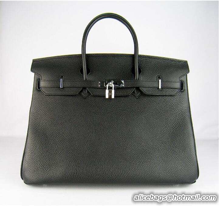 Hermes Birkin 40CM Togo Bag Black 6099 Silver