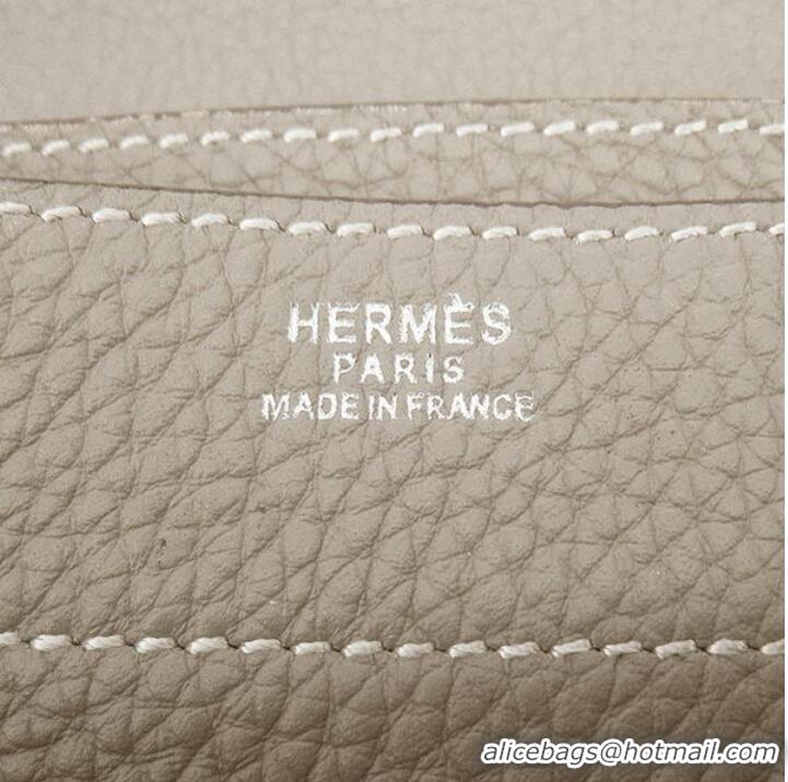 Hermes Sac Depeche 38cm Briefcase Clemence Grey