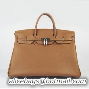 Hermes Birkin 40CM Togo Handbag Light Coffee 6099 Silver