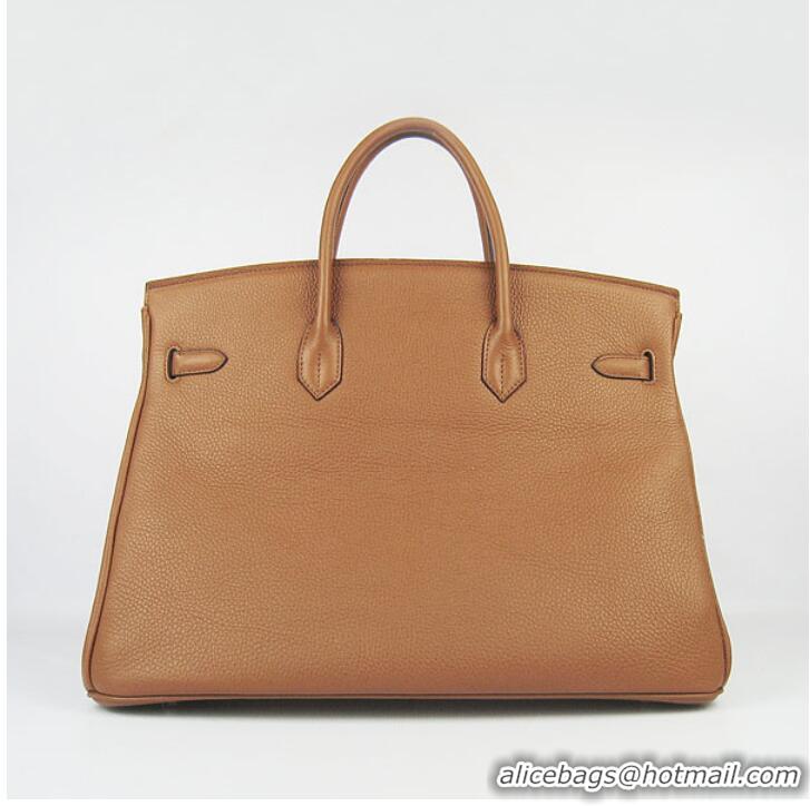 Hermes Birkin 40CM Togo Handbag Light Coffee 6099 Silver