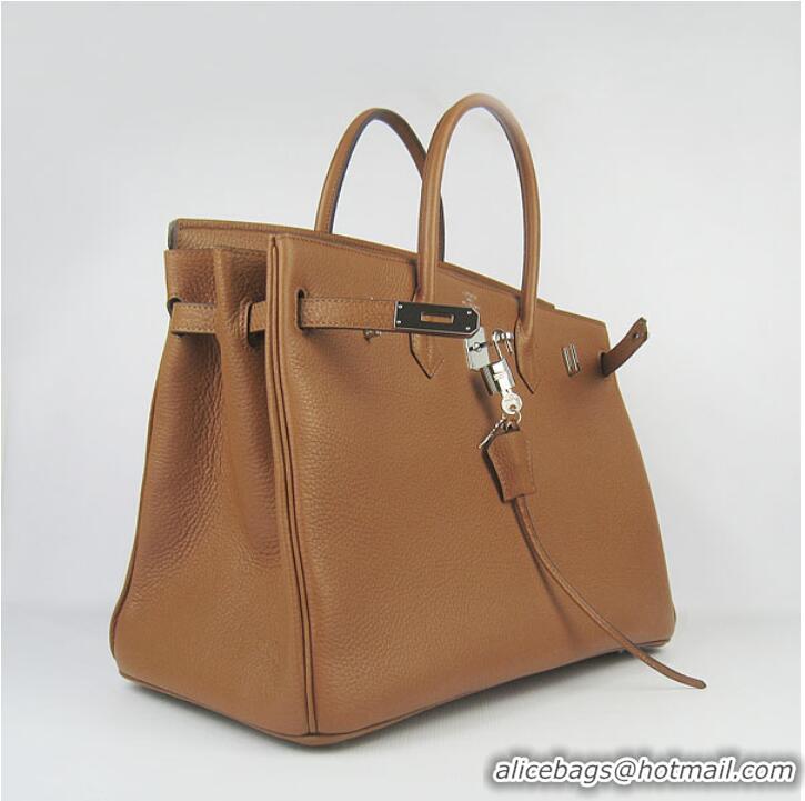 Hermes Birkin 40CM Togo Handbag Light Coffee 6099 Silver