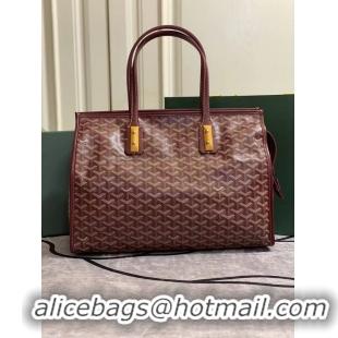 Free Shipping Bulk Goyard Sac Marquises Zippered Tote Bag 00317 Burgundy