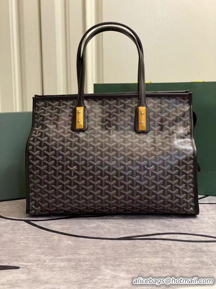 Discount Design Goyard Sac Marquises Zippered Tote Bag 00317 Black