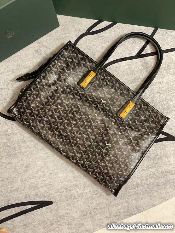 Discount Design Goyard Sac Marquises Zippered Tote Bag 00317 Black