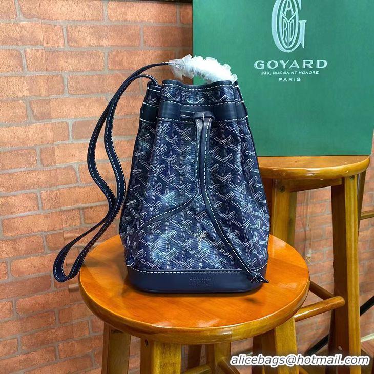 Well Crafted Goyard Original Petit Flot Small Bucket Bag G8715 Navy Blue