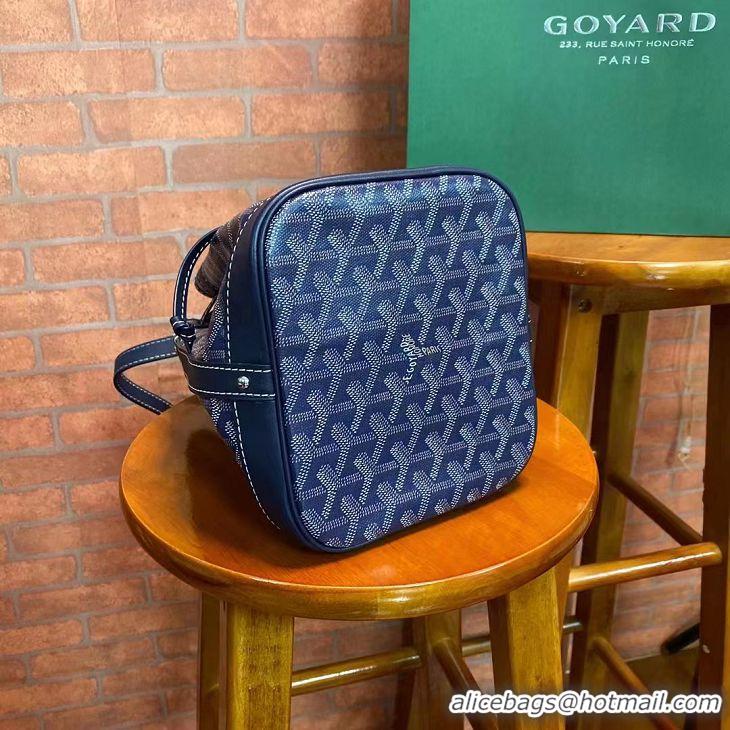 Well Crafted Goyard Original Petit Flot Small Bucket Bag G8715 Navy Blue