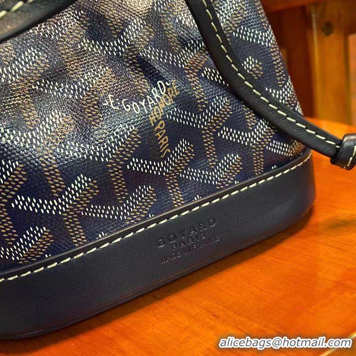 Well Crafted Goyard Original Petit Flot Small Bucket Bag G8715 Navy Blue