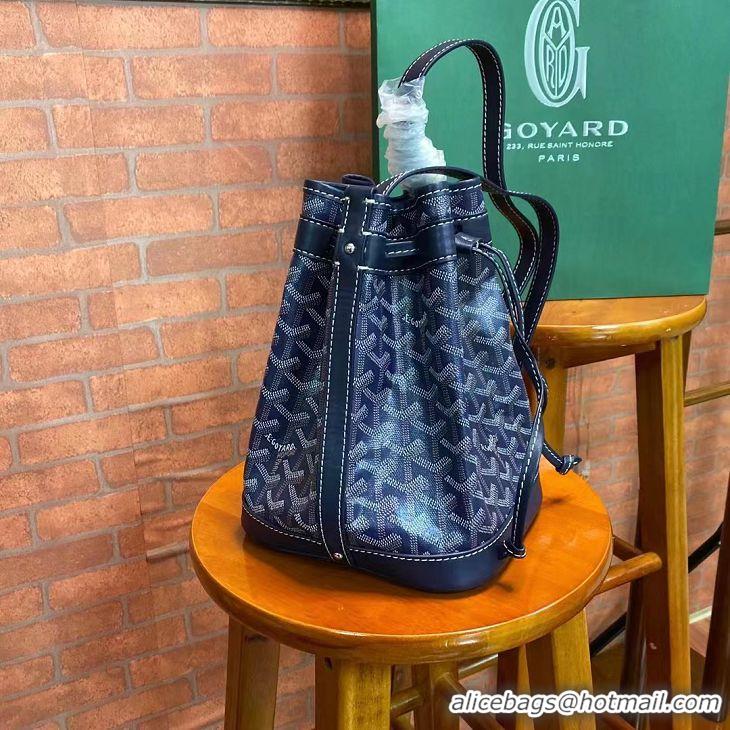 Well Crafted Goyard Original Petit Flot Small Bucket Bag G8715 Navy Blue