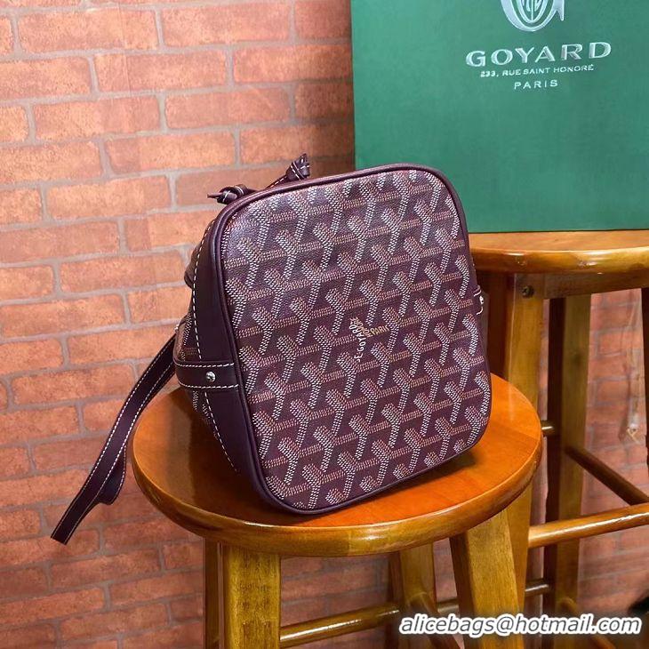 Popular Style Goyard Original Petit Flot Small Bucket Bag G8715 Burgundy