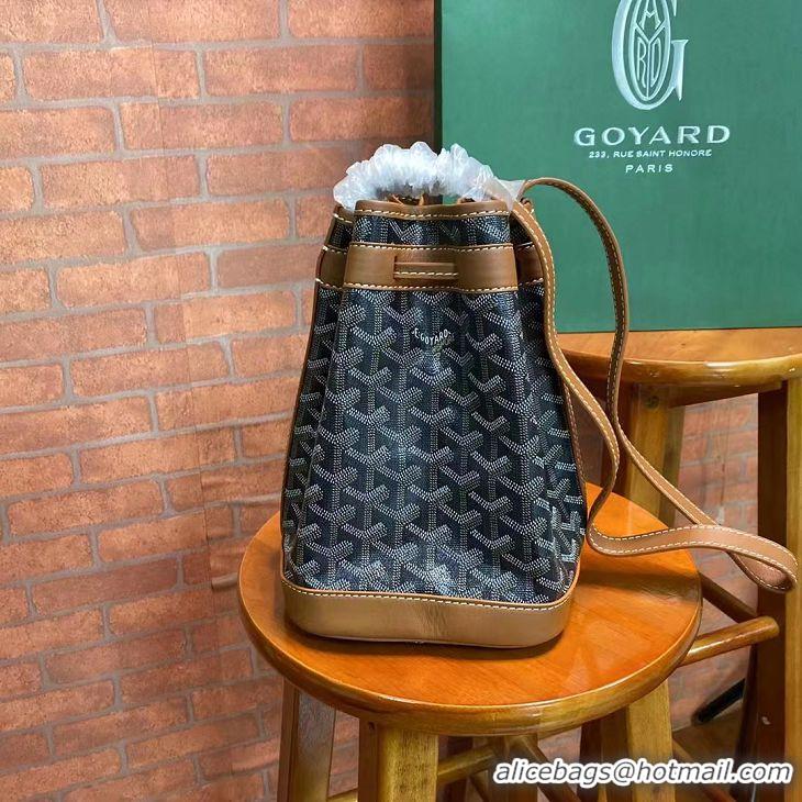 Most Popular Goyard Original Petit Flot Small Bucket Bag G8715 Black And Tan