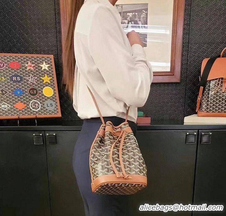 Most Popular Goyard Original Petit Flot Small Bucket Bag G8715 Black And Tan