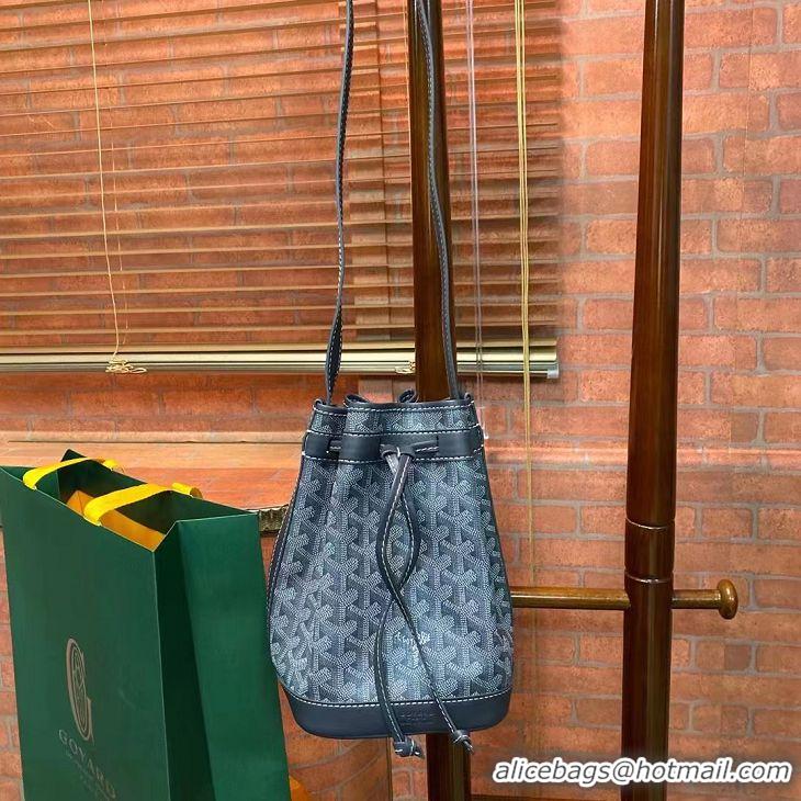 Good Taste Goyard Original Petit Flot Small Bucket Bag G8715 Dark Grey