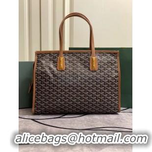 Buy Cheap Goyard Sac Marquises Zippered Tote Bag 00317 Black And Tan