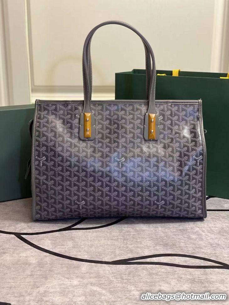 Newly Launched Goyard Marquises Zippered Tote Bag 00317 Dark Grey