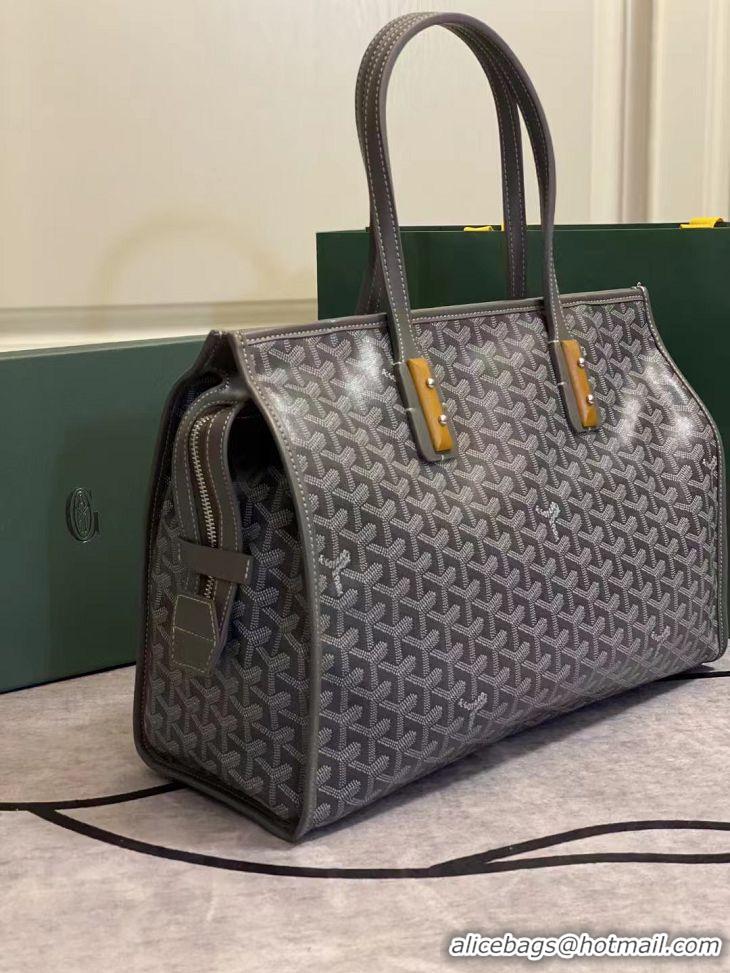 Newly Launched Goyard Marquises Zippered Tote Bag 00317 Dark Grey