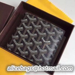 AAAAA Discount Goyard Short 6 Card Slots Billfold Wallet 020085 Black And Tan