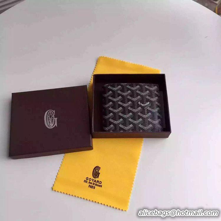 AAAAA Discount Goyard Short 6 Card Slots Billfold Wallet 020085 Black And Tan