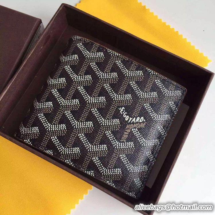 AAAAA Discount Goyard Short 6 Card Slots Billfold Wallet 020085 Black And Tan