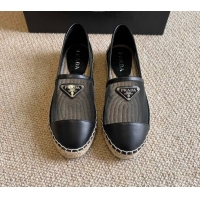 Super Quality Prada Logo Mesh Espadrilles 021752 Black