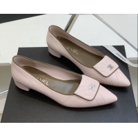 Good Product Chanel Vintage Buckle Calfskin Ballerinas 021513 Pink