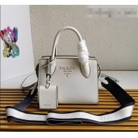 Top Grade Prada Saffiano Leather Monochrome Top Handle Bag 1BA269 White 2022