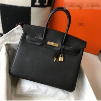 Most Popular Hermes Birkin Bag 35cm in Togo Leather H35 Black Gold 2021