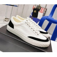 Luxury Chanel White Canvas Sneakers 021558 Black