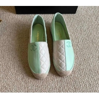 Well Crafted Chanel Patchwork Leather Espadrilles 021746 Green/Pink