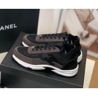 Good Quality Chanel Knit & Suede Sneakers G38750 Black