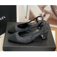 Luxury Chanel Leather Slingback Pumps 6.5cm G31318 Dark Gray