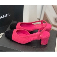 Low Price Chanel Fabric Slingback Pumps 6.5cm G31318 Pink