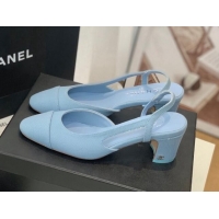 Good Quality Chanel Denim Slingback Pumps 6.5cm G31318 Blue