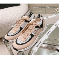 New Style Chanel Knit & Suede Sneakers G38750 Beige