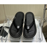 Best Price Chanel Thong Flat Slide Sandals 030460 Black