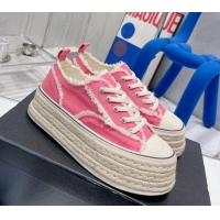 Super Quality Chanel Canvas Platform Sneakers 5cm 030462 Pink