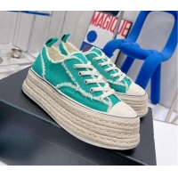 Duplicate Chanel Canvas Platform Sneakers 5cm 030462 Green