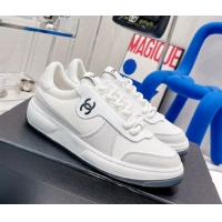 Unique Style Chanel Fabric, Suede & Calfskin Sneakers G38803 Light Gray