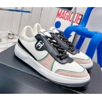 Crafted Chanel Fabric, Suede & Calfskin Sneakers G38803 Nude