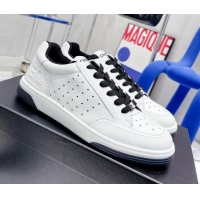 Stylish Chanel Calfskin Sneakers White/Black 030536